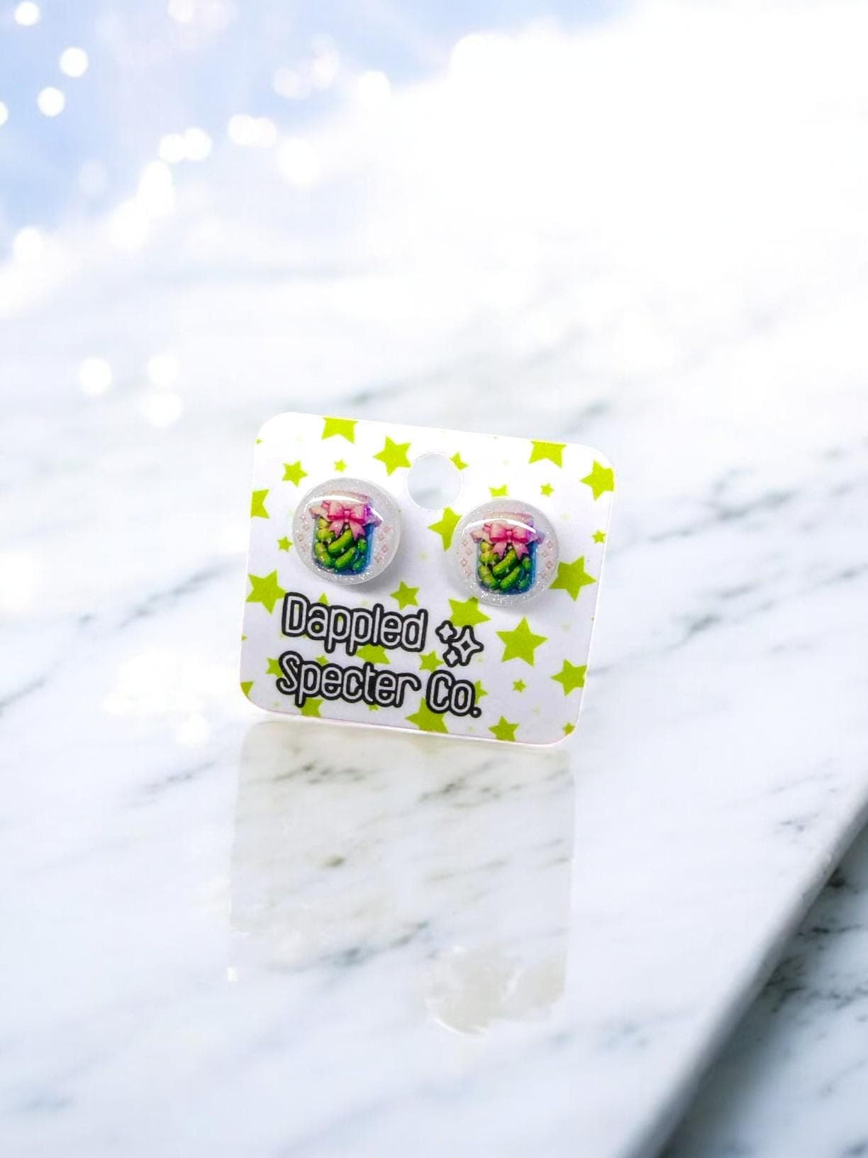 Coquette Pickle Lovers- Stud Earrings- Fun Lightweight Earrings- Resin/Stainless Steel
