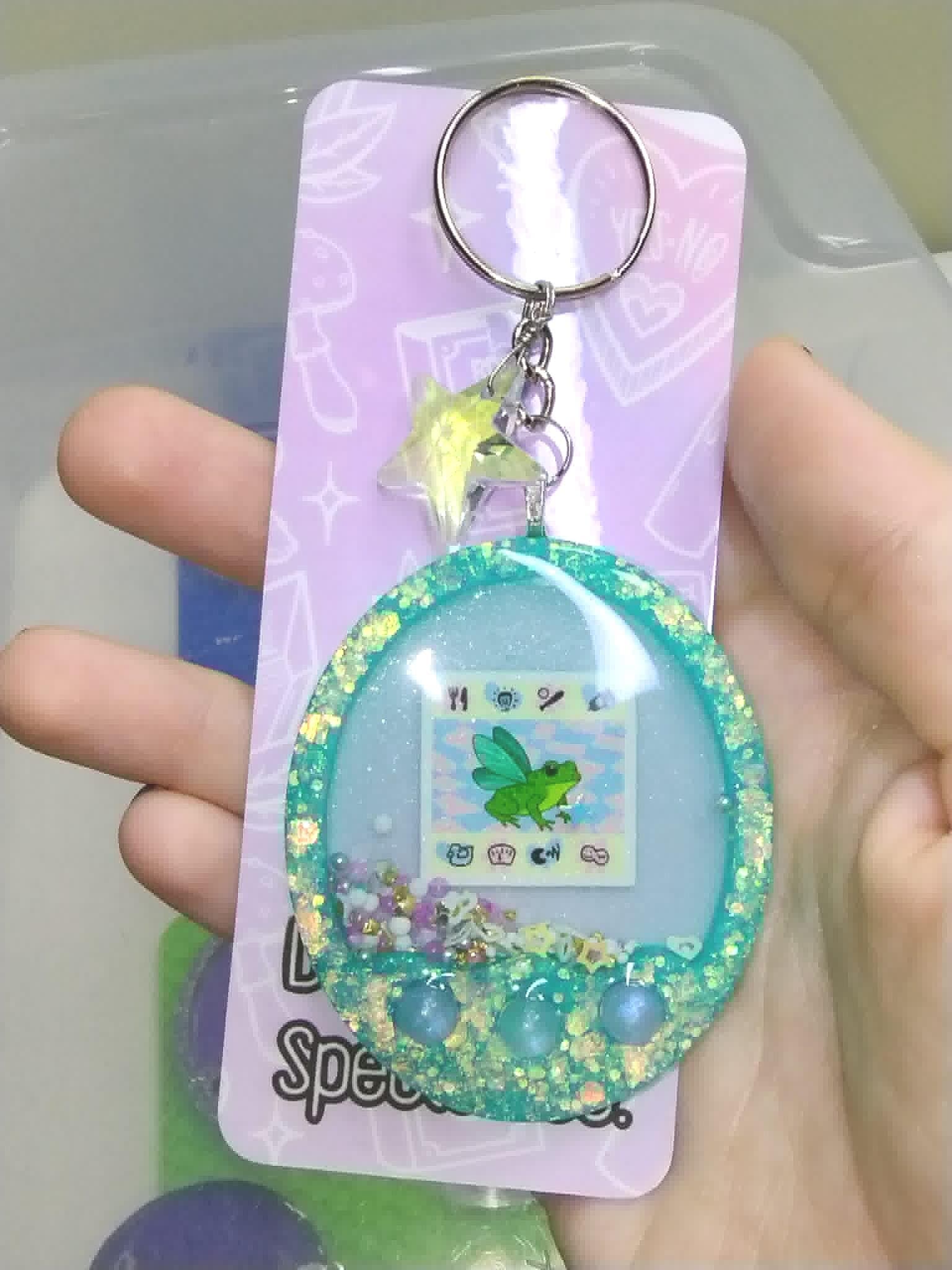 Cottagecore Creaturegotchi Fairy Frog Shaker Keychain