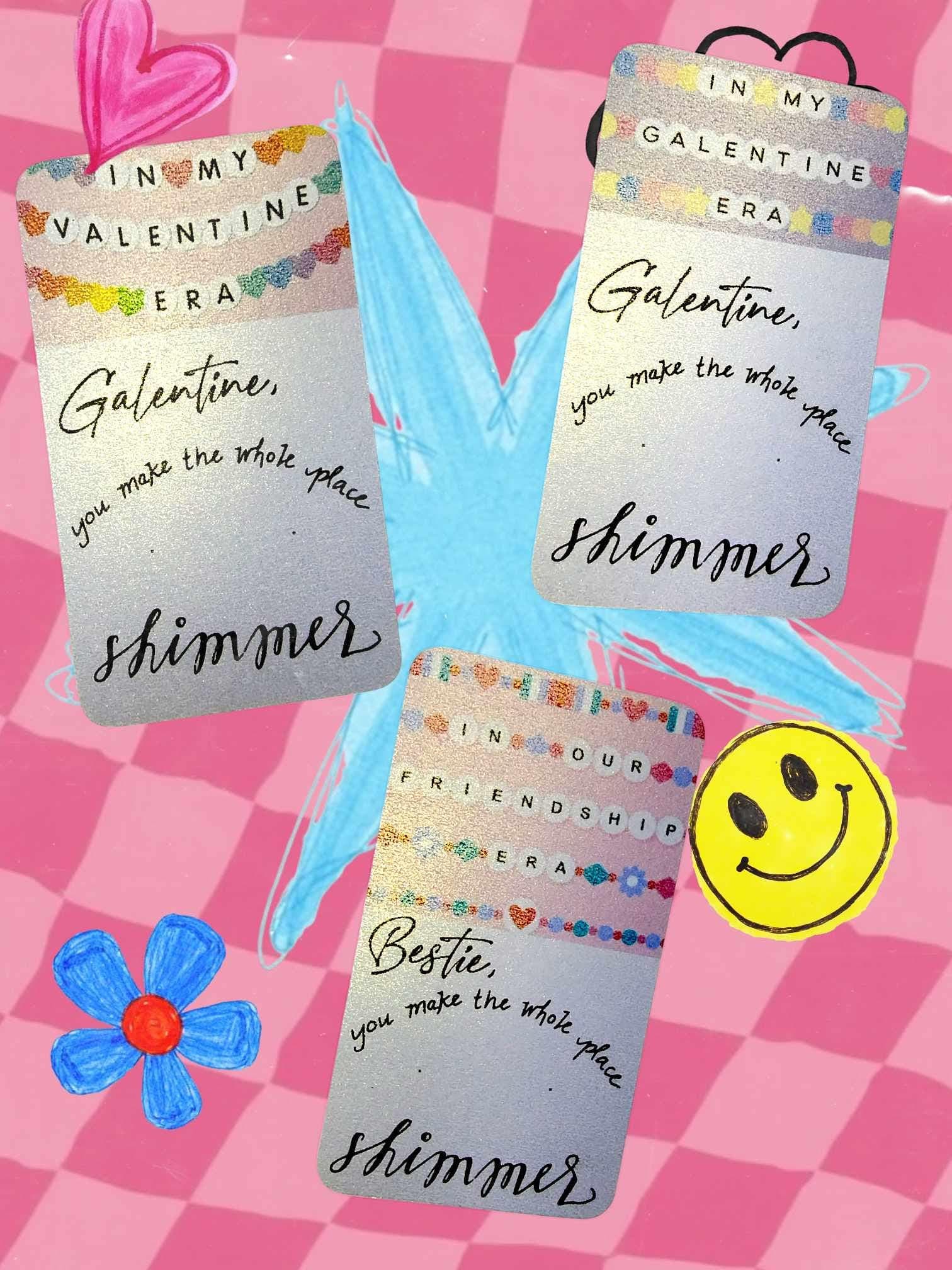 Valentine's Galentine's Exchange Single Studs Set Earring Card: You Shimmer
